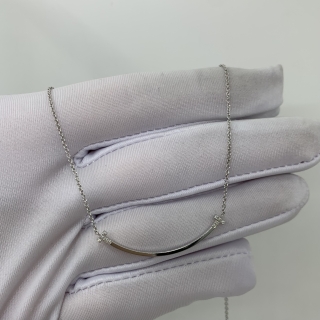 TIFFANY FINE JEWELRY NECKLACE T-SMILE 2.85G SMALL WG750 FULLSET