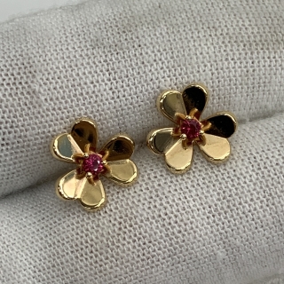 VAN CLEEF & ARPELS FINE JEWELRY EARRINGS FRIVOLE RUBY 750 FULLSET 2022 3.1G JD434440