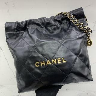 CHANEL BAG AS3260 CHANEL22 SMALL GHW BLACK RFID MICROCHIP W/POUCH LC3E4369