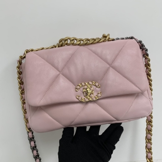 CHANEL BAG CHANEL19 SMALL PINK MICROCHIP CHAIN SHOULDER P497PKU9