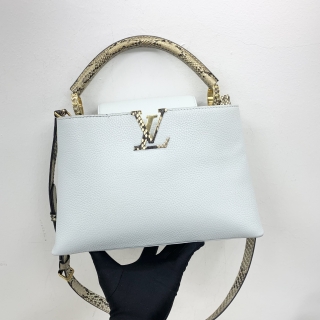 LOUIS VUITTON BAG TAURILLON CAPUCINES PM BLUE PYTHON HANDLE AH2136
