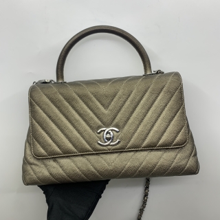 CHANEL BAG CHEVRON CAVIAR SKIN COCO HANDLE 2WAY 29CM NO.26 W/CARD 26142327