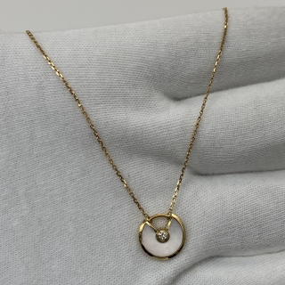 CARTIER FINE JEWELRY NECKLACE AU750 AMULETTE MOP XS DIAMOND 1PD FULLSET (2018) 2.99G FQO492