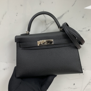 HERMES BAG KELLY MINI II  PHW 2WAY EPSOM BLACK 2WAY K STAMP