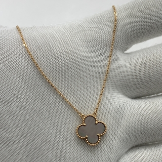 VAN CLEEF & ARPELS FINE JEWELRY NECKLACE VINTAGE ALHAMBRA RG750 GREY MOTHER OF PEARL MOP  5.4G FULLSET 2022 JD322907