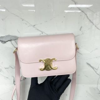 CELINE BAG TRIOMPHE TEEN SHOULDER PASTEL PINK GHW 188423BF4.24PP U-IP-0244