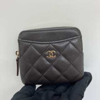 CHANEL SLG MATELASSE CAVIAR SKIN AP2061 ZIPPER WALLET COIN POUCH RFID MICROCHIPPED T9U7A6AH