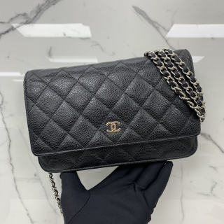 CHANEL BAG MATELASSE CAVIAR WALLET ON CHAIN SHW BLACK NO.23 W/CARD 23013577