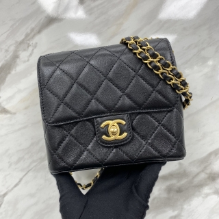 CHANEL BAG MATELASSE AS3648 MINI SQUARE FLAP 17CM RFID BLACK L5C500J2