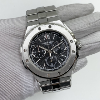 CHOPARD WATCH 298609-3002 ALPINE EAGLE XL CHRONO STAINLESS AUTOMATIC BLACK DIAL W/BOX NO CARD 4181545