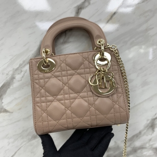 DIOR BAG LADY MINI 2WAY FLAP PINK GHW 88-MA-1212