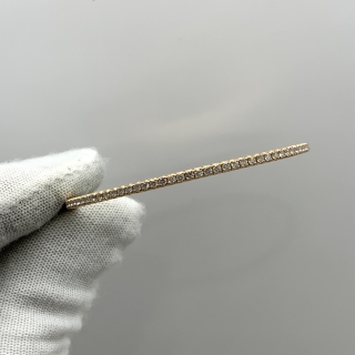 TIFFANY FINE JEWELRY AU750 LOCK BANGLE W/DIAMONDS 12.25G