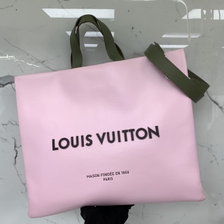LOUIS VUITTON BAG M15273 SHOPPER TOTE MM 2WAY PINK/GREEN RFID