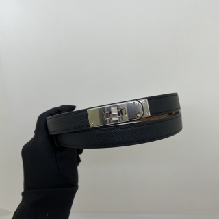 HERMES BELT KELLY EPSOM NOIR PHW G STAMP