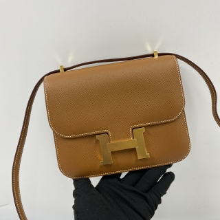 HERMES BAG CONSTANCE 18 MIROIR VEAU EPSOM GOLD GHW B STAMP
