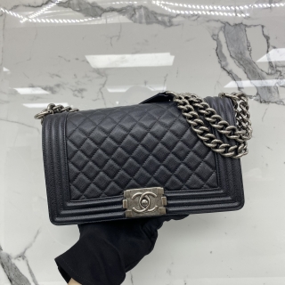 CHANEL BAG BOY CAVIAR MEDIUM 25CM SHW BLACK NO.30 (NO CARD) 30143180