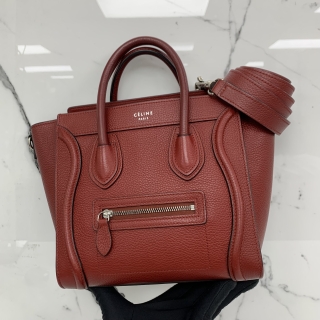 CELINE BAG NANO LUGGAGE OLD LOGO RED 2WAY