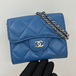 CHANEL BAG CAVIAR SKIN CHAIN CARD CASE HOLDER GHW NO.31 31114577