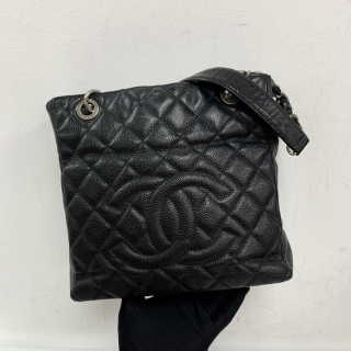 CHANEL BAG CAVIAR SKIN PST CHAIN TOTE SHW BACK (NO CARD, NO HOLOGRAM) (EXTERNAL REPAIRED)