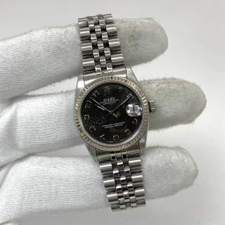 ROLEX WATCH DATEJUST 68274 BLACK COMPUTER FACE NUMBER DIAL N SERIAL WATCH ONLY NOT MOVING