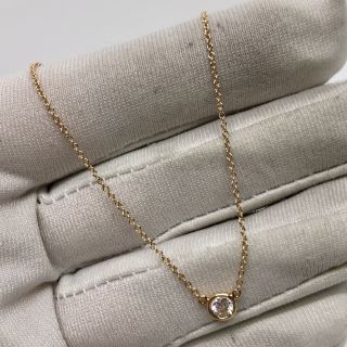 TIFFANY FINE JEWELRY NECKLACE 1.98G BY THE YARD 1PD YG750 DIAMOND