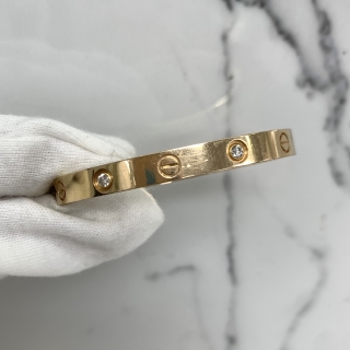 CARTIER FINE JEWELRY BRACELET PG750 LOVE GAKF DUANIBD 4PD #16 W/CERT NOVEMBER 2023 29.1G UD0546