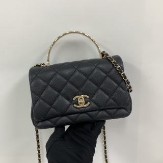 CHANEL BAG CAVIAR SKIN TOP HANDLE CHAIN MINI MICROCHIPPED