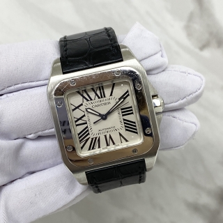 CARTIER WATCH SANTOS W20106X8 100 MEDIUM MODEL AUTOMATIC W/BOX & GUARANTEE CARD  2017 2878564009WX