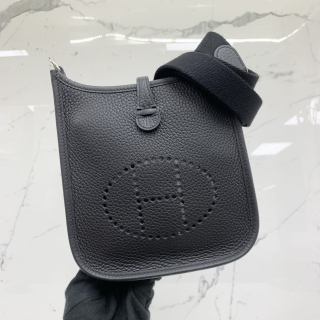 HERMES BAG EVELYN III 16 TPM MINI BLACK PHW K STAMP