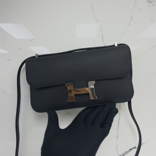 HERMES BAG CONSTANCE ELAN EPSOM K STAMP PHW BLACK (W/MIRROR)