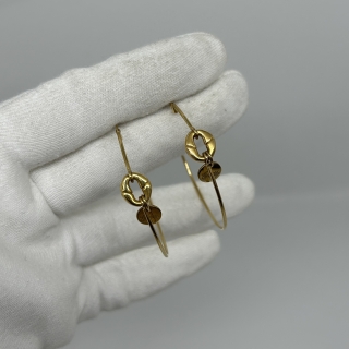 GUCCI FINE JEWELRY EARRING 750 HOOP LOGO YG 6.38G