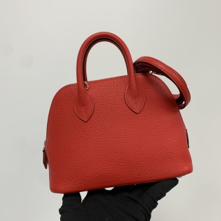 HERMES BAG BOLIDE 1923 MINI VEAU CHEVRE RED K STAMP 2025