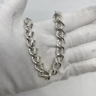 TIFFANY FINE JEWELRY NECKLACE FORGE 925 MEDIUM LINK 22INCH 113.3G