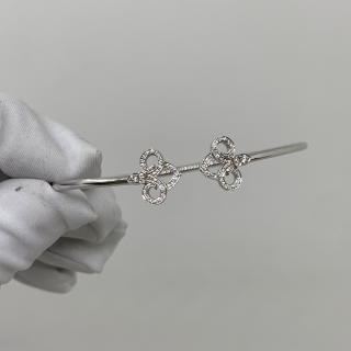 TIFFANY FINE JEWELRY WG750 BRACELET DIAMOND FLEUR-DE-LIS 5.89G