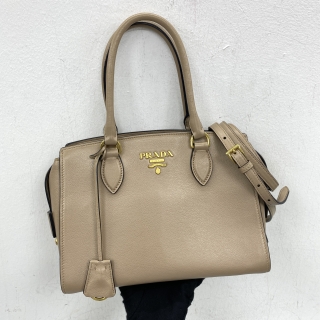 PRADA BAG 1BA164 2WAY BEIGE GHW