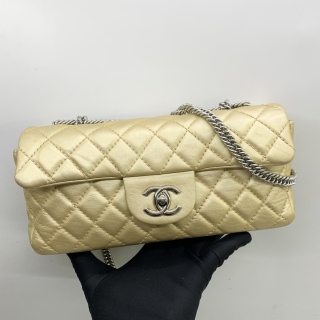 CHANEL BAG LAMBSKIN EAST WEST CHAIN SHOULDER CLUTCH NO.12 RECOLOURED 12078110