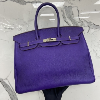 HERMES BAG BIRKIN 35 TOGO PURPLE SHW SQUARE N (2010) FULLSET