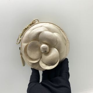 CHANEL SLG AP2125 LAMBSKIN CAMELIA POUCH NO.31 W CARD 31596237