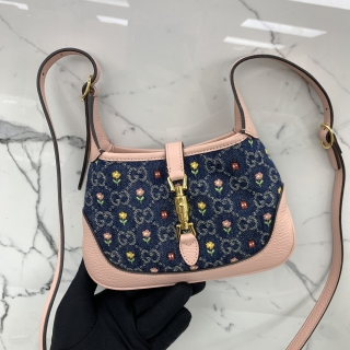 GUCCI BAG 637092  MINI DENIM FLORAL 2WAY LIMITED EDITION