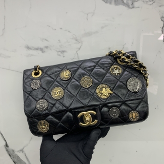 CHANEL BAG MATELASSE CALF LUCK CHARM MEDIUM SINGLE FLAP NO HOLOGRAM NO CARD