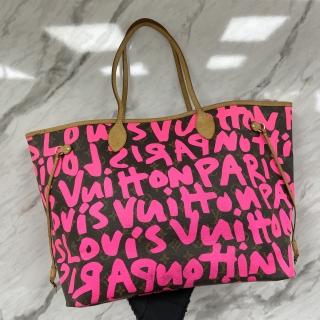 LOUIS VUITTON BAG MONOGRAM NEVERFULL GM FUCHSIA GRAFITTI SP0059