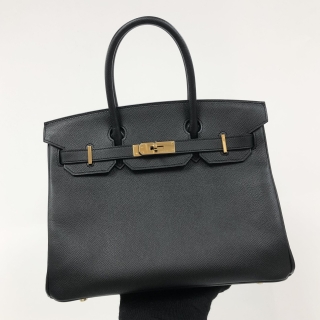 HERMES BAG BIRKIN RETOURNE EPSOM BLACK GHW (W CLOCHETTE, LOCK AND KEYS) A STAMP 30