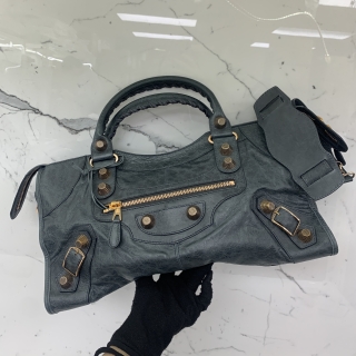 BALENCIAGA BAG 173082 GREY ROSE GOLD GIANT PART TIME W/MIRROR