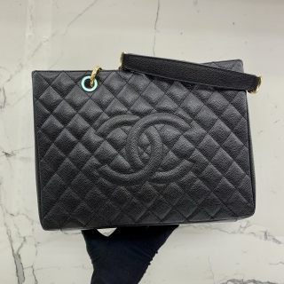 CHANEL BAG CAVIAR SKIN GST CHAIN TOTE GHW NO.18 W/CARD 18328516