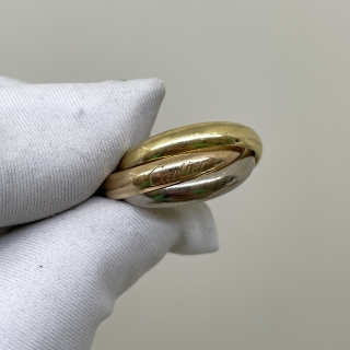 CARTIER FINE JEWELRY RING AU750 TRINITY RING #54 W/CERT NO BOX (2022) 8.9G PED705