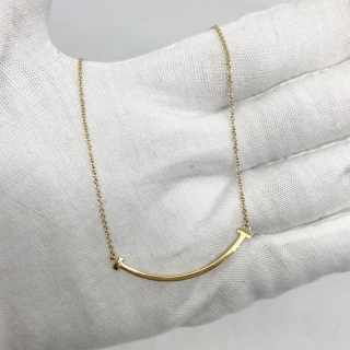 TIFFANY FINE JEWELRY NECKLACE YG750 SMILE 2.98G