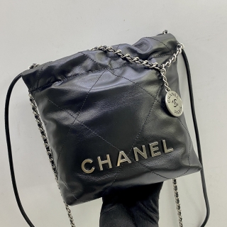 CHANEL BAG MATELASSE CHANEL22 2WAY SHW BLACK MINI RFID MICROCHIP P38TJL6E