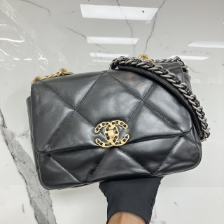 CHANEL BAG CHANEL19 SMALL CHAIN SHOULDER 2WAY GHW MICROCHIPPED RFID