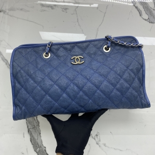 CHANEL BAG MATELASSE CAVIAR FRENCH RIVIERA SHOPPING CHAIN TOTE SHW BLUE NO.15 W/CARD 15726970