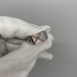 CARTIER FINE JEWELRY RING TANK ROSE QUARTZ RING ONLY 12.09G WG AU750 #45